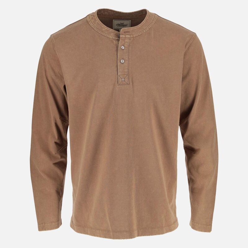 ソログッド メンズ トップス Tシャツ ヴィンテージ Thorogood Mens Heavyweight Vintage Wash Long Sleeve Henley Otter