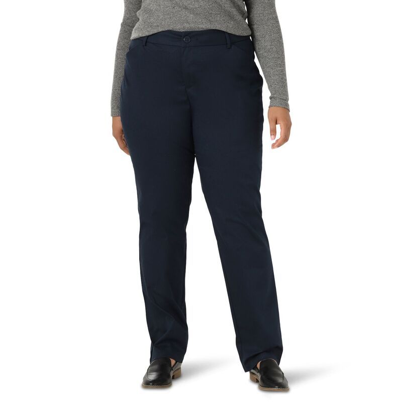 リー レディース ボトムス カジュアルパンツ プラスサイズ Plusize LeeR WrinkleFree Pants Imperial Blue ブルー