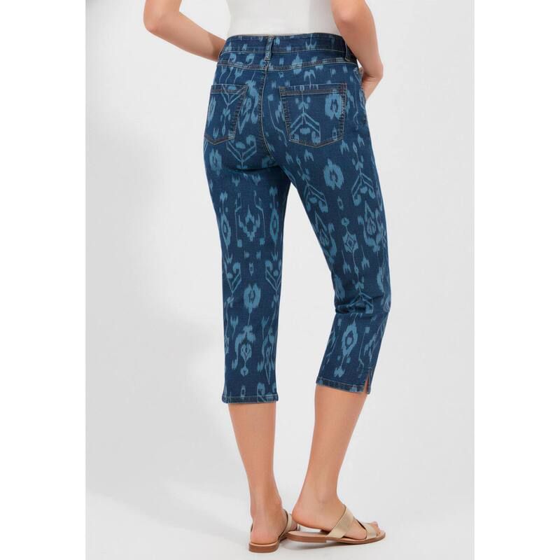 ロアマンズ レディース ボトムス カジュアルパンツ プラスサイズ キャップ Roamans Womens Plusize Classic Stretch Capri Jean Dark Wash