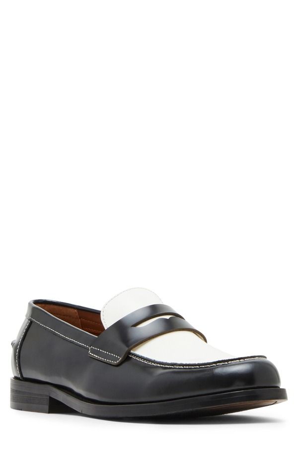 スティーブ マデン メンズ シューズ ローファー Steve Maddenatan Penny Loafer BlackWhit ブラック