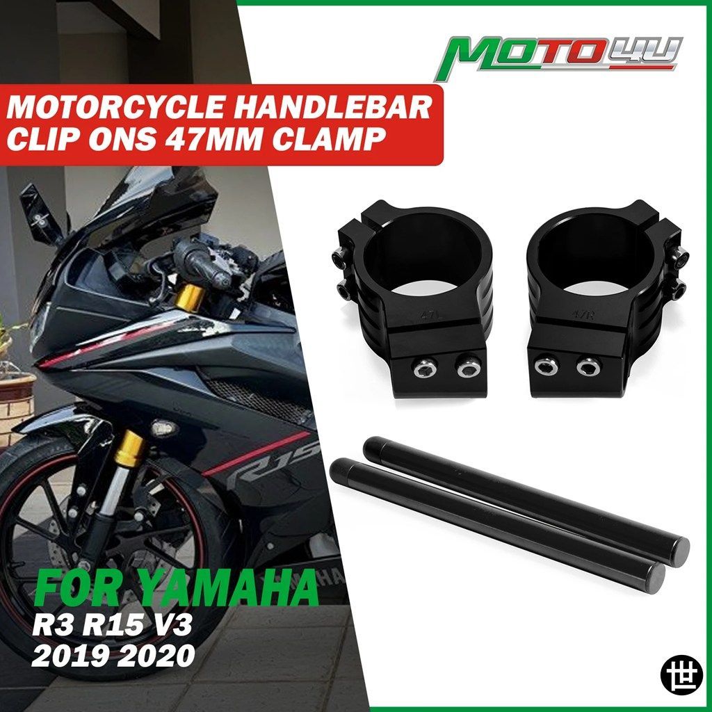 YAMAHA R3 R15 V3 2019 2020用 オートバイハンドルバークリップオン 47MM クランプクリップオンフォークハンドルバーフォークチューブ1ペ