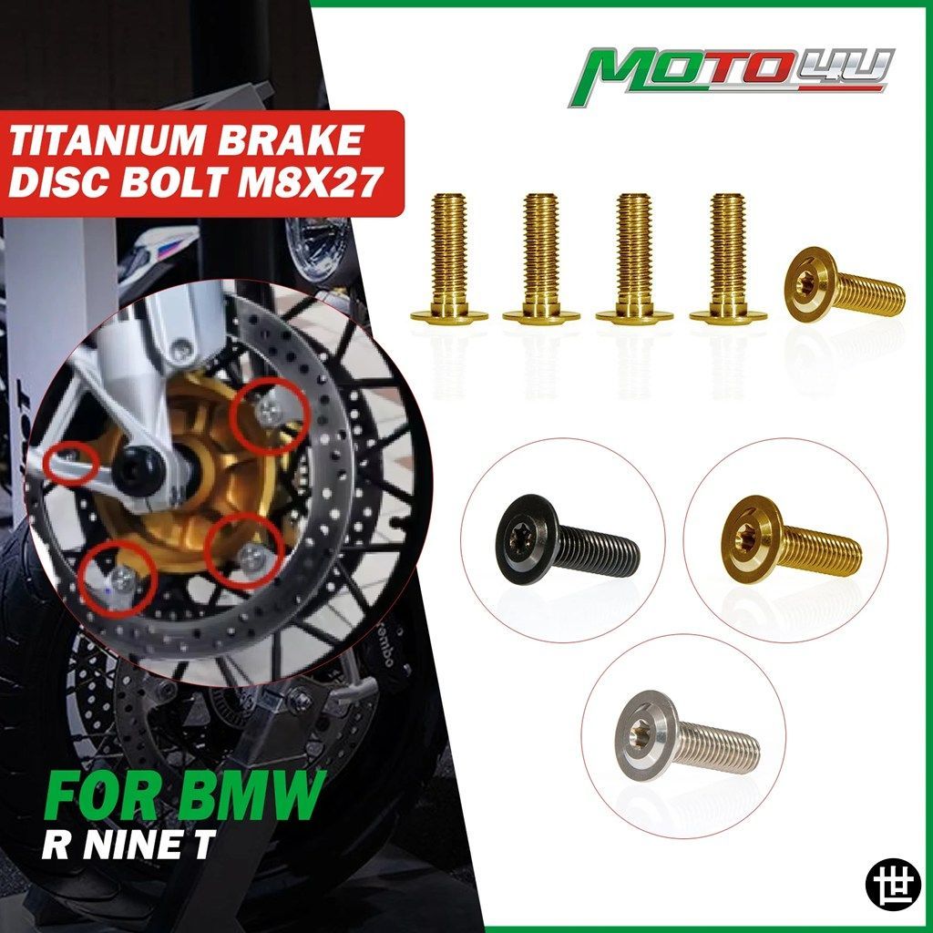 BMW RNINE T R 9T R1200GS用オートバイチタンブレーキボルトディスクボルトディスクローターM8X27