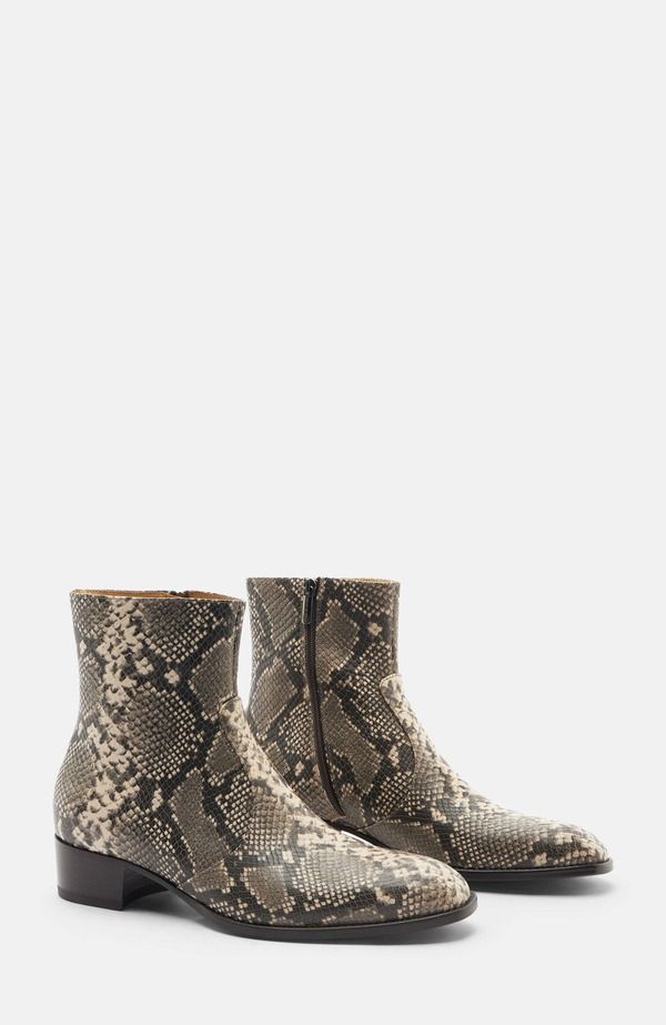 スカロッソ メンズ シューズ ブーツ・レインブーツ SCAROSSO Warren Boots Beige PythonPrinted Calf ベージュ