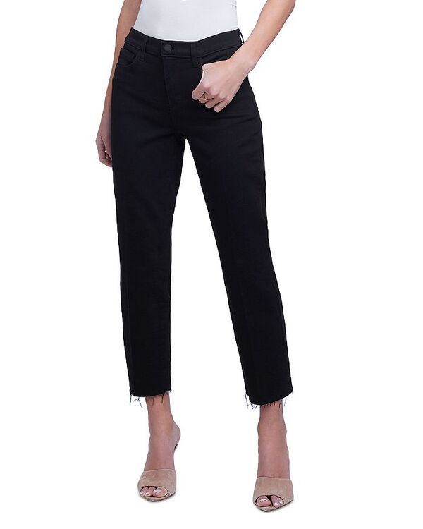 ラジャンス レディース ボトムス デニムパンツ ストレート クロップド ジーンズ LAGENCE Sada High Rise Cropped Straight Leg Jeans in Noir N