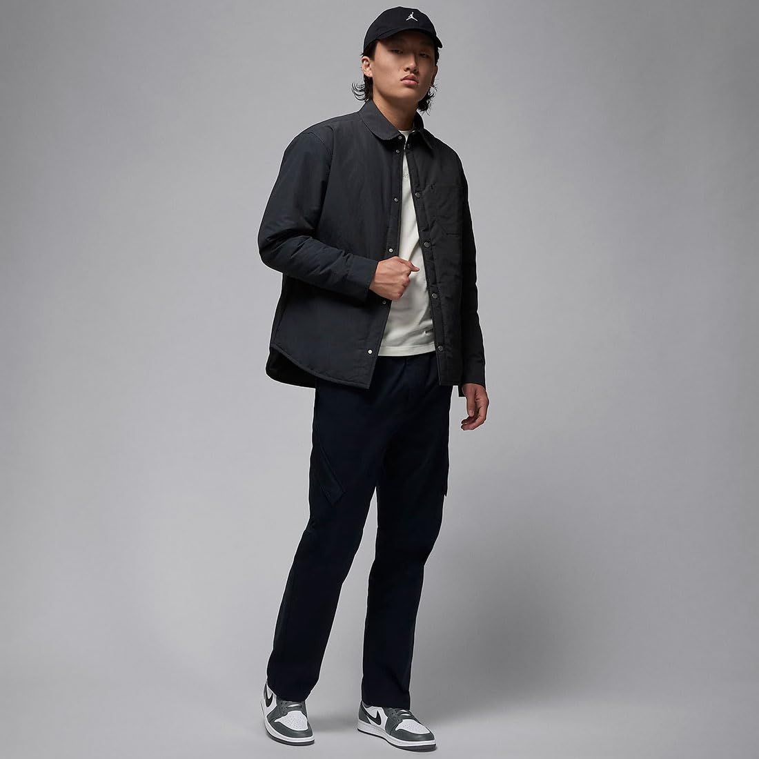 [ナイキ] エア ジョーダン 1 ロー AIR JORDAN 1 LOW ホワイト/アイアングレー/ブラック 553558-152 25.0cm [25.0 cm]