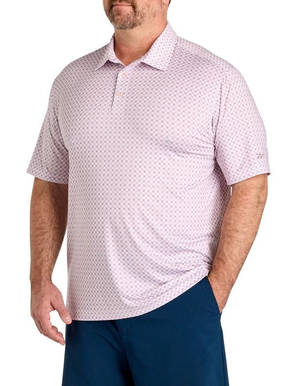 リーボック メンズ トップス ポロシャツ プリント ミニ トール Reebok Big Tall Mini Geometric Print Performance Polo Shirt Muted M