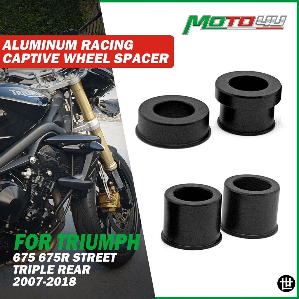 TRIUMPH 675 675R STREET TRIPLE リア用 バイク レーシングホイールスペーサーキット 4個セット 2007-2018年モデル