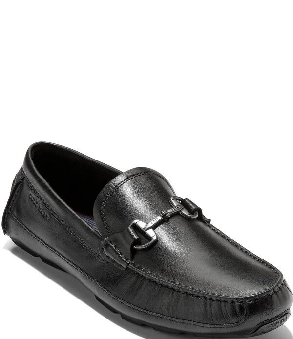 コールハーン メンズ シューズ スリッポン・ローファー レザー Cole Haan Mens Hutchison Grand Leather Bit Drivers BlackBlack ブラック