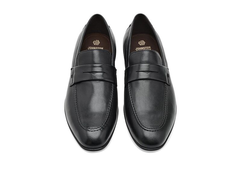 ジョンストンアンドマーフィー メンズ シューズ スリッポン・ローファー Johnston Murphy Elston Penny Loafer Black Sheepskin ブラック