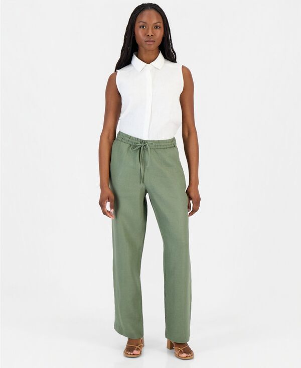 チャータークラブ レディース ボトムス カジュアルパンツ リネン Charter Club Womens 100 Linen Drawstring Pants Created for Macys Ol