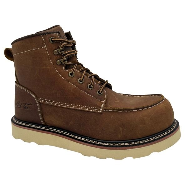アドテック メンズ シューズ ブーツ・レインブーツ AdTec Rancho 6 MocToe Work Boots Crazy Horse