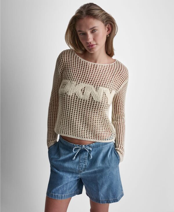 ダナキャランニューヨーク レディース アウター ニット・セーター 長袖 DKNY Jeans Womens LongSleeve Boat Neck Sweater Eggnog