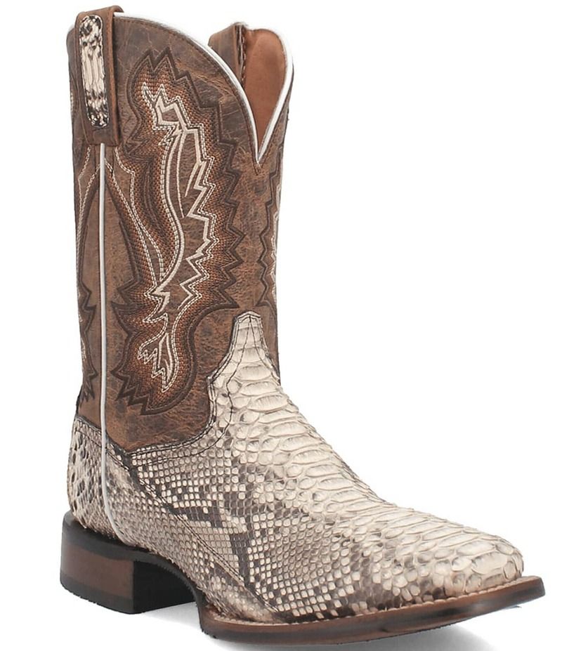 ダンポスト メンズ シューズ ブーツ・レインブーツ Dan Post Mens Brutus 11 Python Snake Square Toe Western Boots NaturalBrown