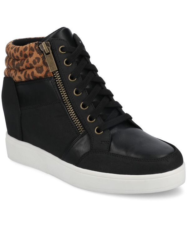ジュルネ コレクション レディース シューズ スニーカー レース Journee Collection Womens Clarity Wedge Lace Up Sneakers Leopard Ca