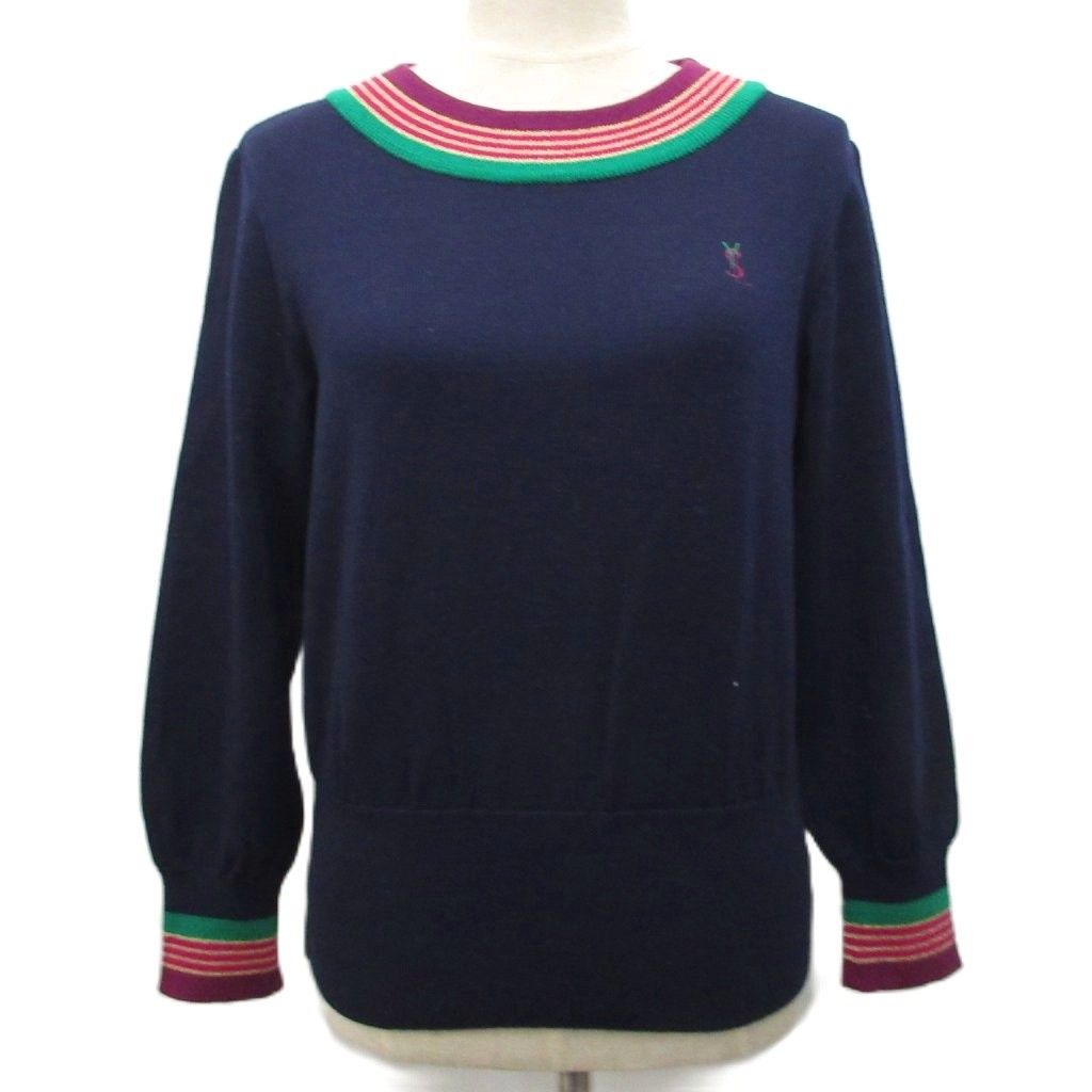 イヴサンローラン YVES SAINT LAURENT ニット セーター 長袖 ウール M