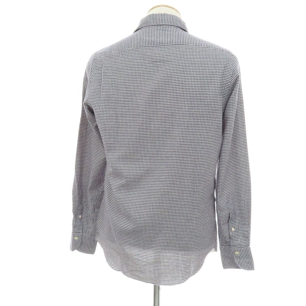新品】フィナモレ Finamore コットン ギンガムチェック ワイドカラー