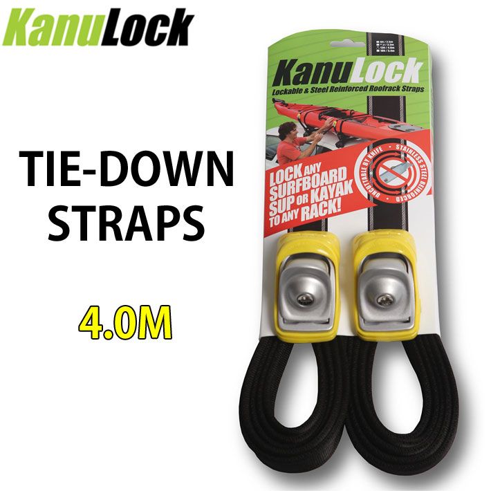 KANULOCK Tie-Down STRAPS タイダウンベルト LOCKABLE 盗難防止 サーフボード積載ストラップ 4.0m 13FT サーフィン 便利 車
