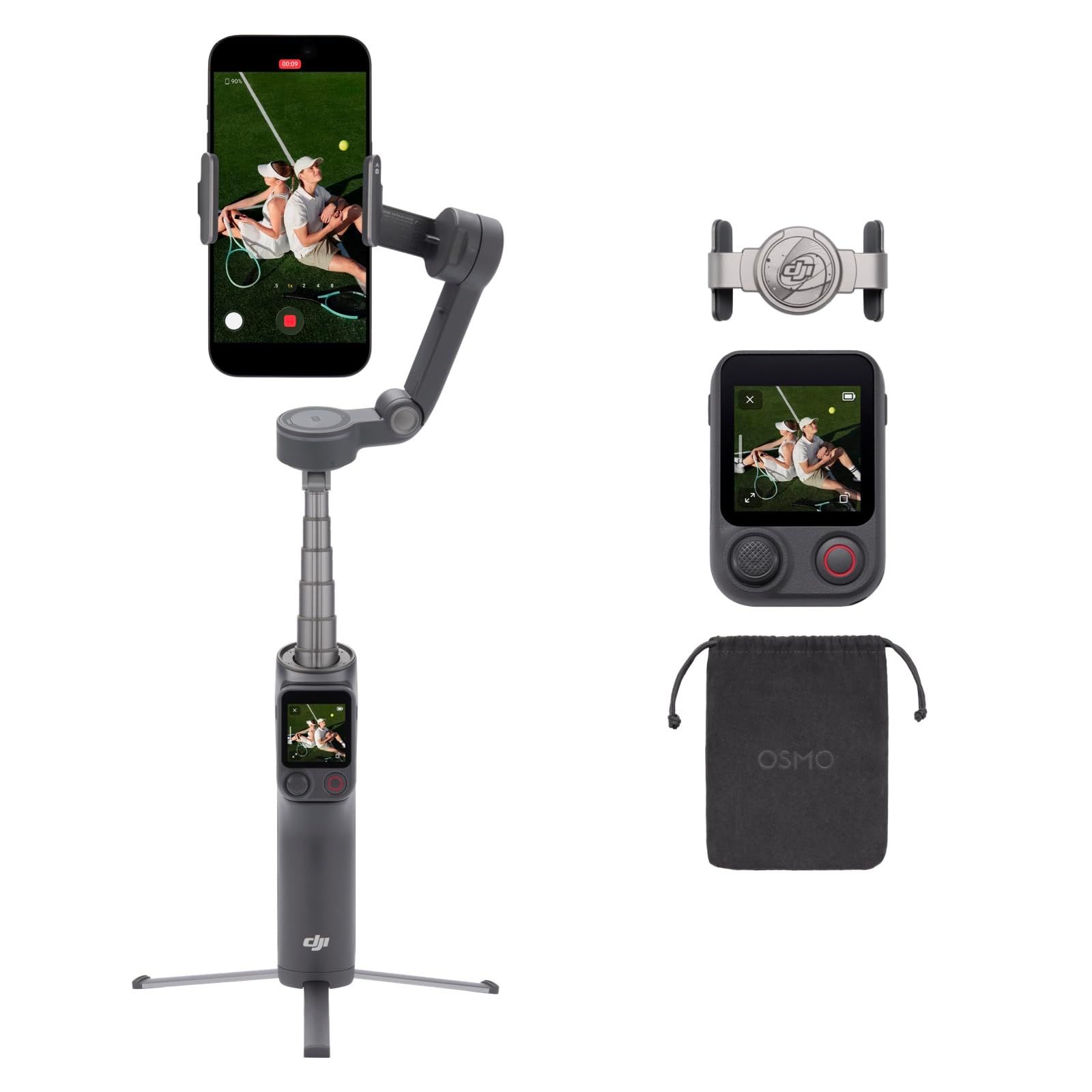 DJI Osmo Mobile 8P スマホ用ジンバル iPhone&Android対応 リモコン ネイティブトラッキング 延長ロッド&三脚内蔵 10h駆動 堅牢な3軸手ブレ補正 360°パン軸回転 スマートフォン用ジンバル