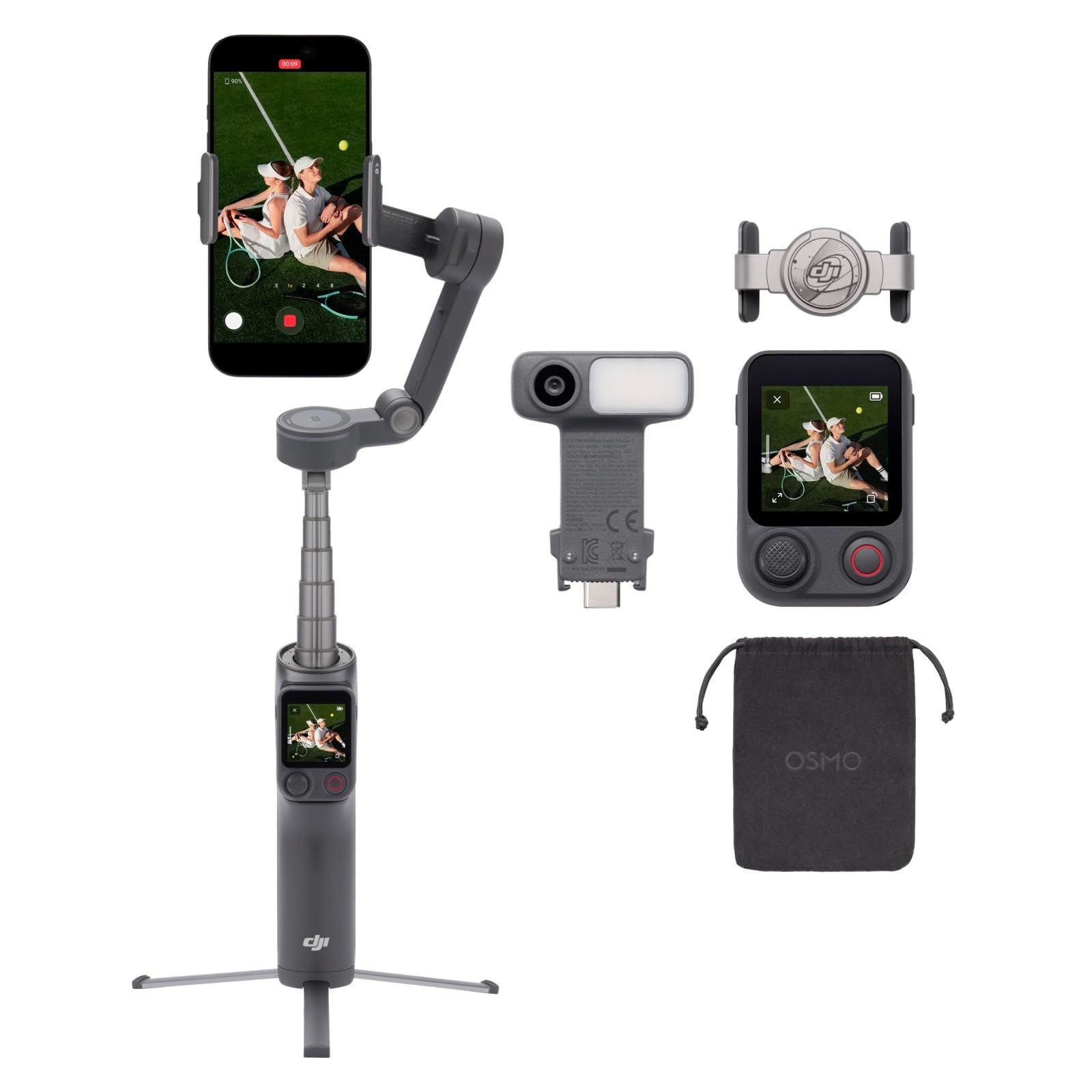 DJI Osmo Mobile 8P スマホ用ジンバル iPhone&Android対応 トラッキングモジュール リモコン ネイティブトラッキング 延長ロッド&三脚内蔵 10h駆動 3軸手ブレ補正搭載 スマートフォン用ジンバル 22,329円