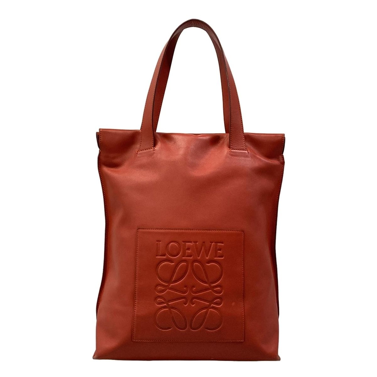 LOEWE(ロエベ) ハンドバッグ ショッパーバッグ レッド レザー - メルカリ