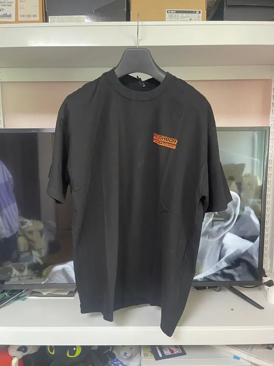 L) ネイバーフッド 半袖Tシャツ ブラック