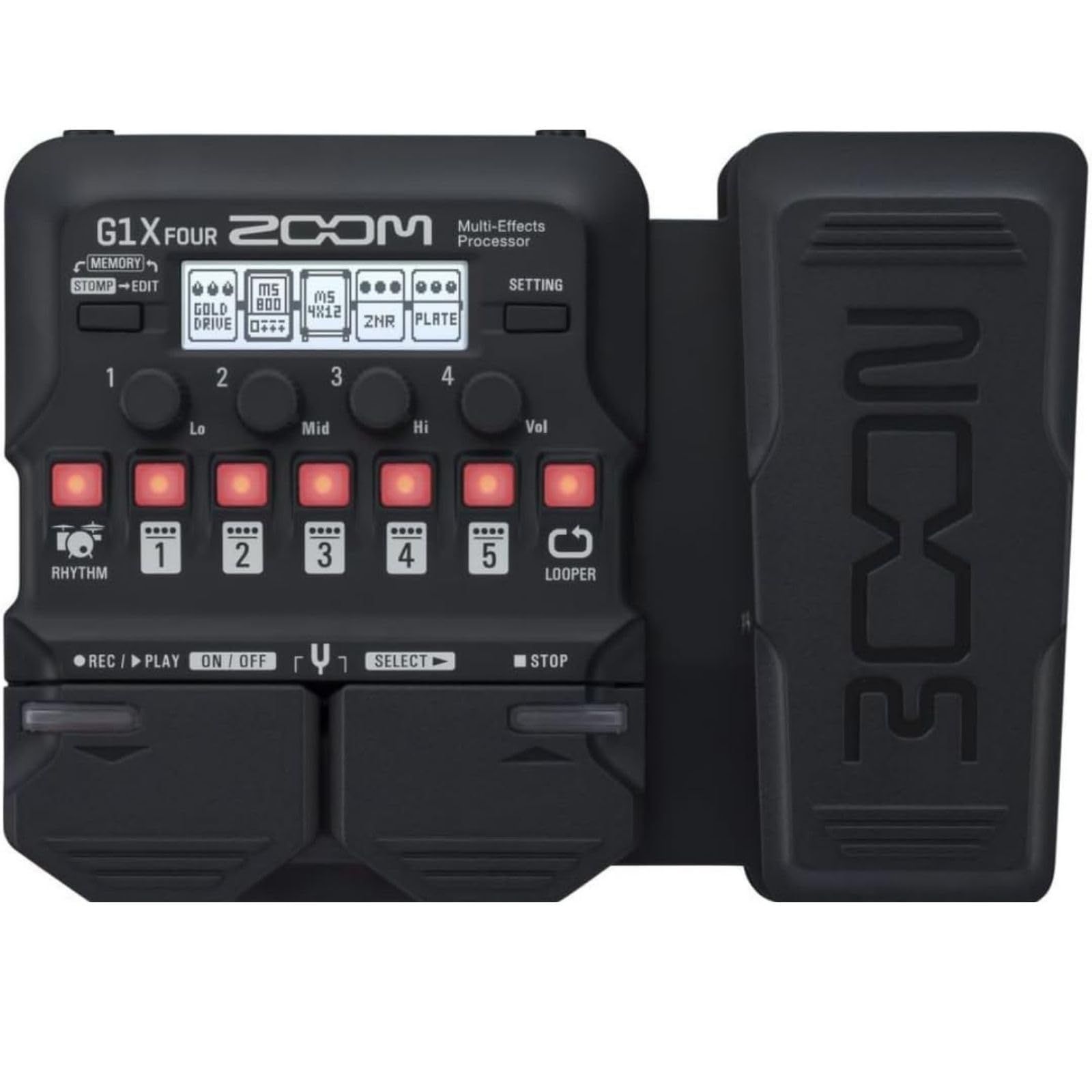 【新品】ZOOM(ズーム)G1X FOUR ギターマルチエフェクター ペダル付き アンプシミュレーター【国内正規品/3年延長保証付】 70種以上のエフェクト 電池駆動 ルーパー ドラムマシン内蔵 軽量コンパクト Gシリーズ ed0335e1