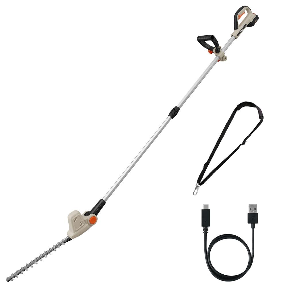 アイリスオーヤマ 充電式ポールヘッジトリマー 10.8V Type-C充電式 バッテリー付属 JPHT30010TC サンドベージュpms c0782926