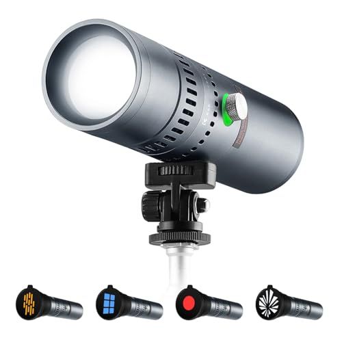 K&F CONCEPT 撮影ライト 撮影用懐中電灯 25W大出力 LEDビデオライト 雲台付き 写真用スポットライト 小型 充電式 フラッシュライト 9000mAh ハンディ型 雰囲気作りライト ピンポイント照明 4色 20ゴボフィルター付き 持ち運 国内発送