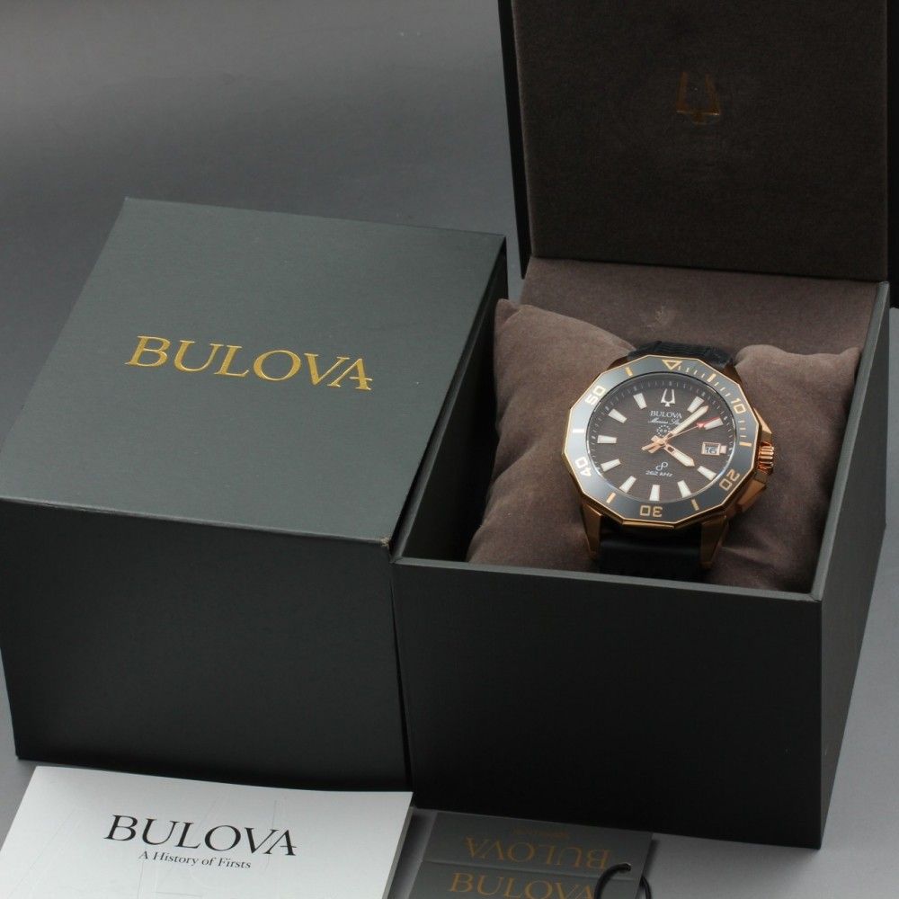 【稼働品】BULOVA Marine Star Precisionist 98B421 クオーツ メンズ #17426