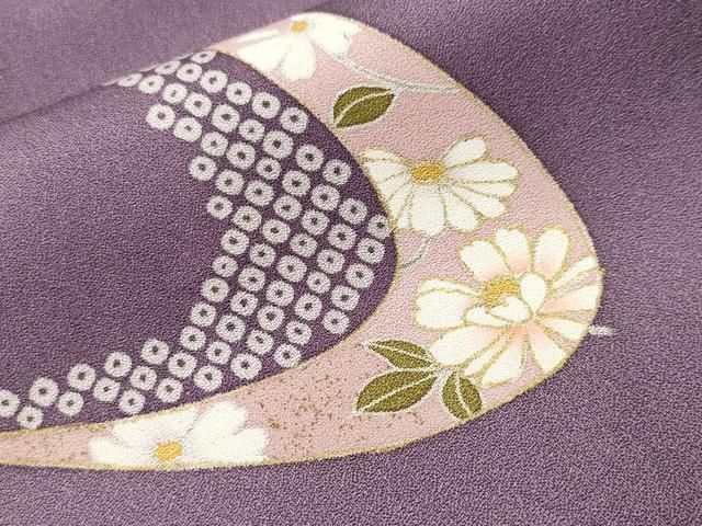 平和屋着物□訪問着 駒刺繍 流水花文 金彩 正絹 逸品 CABH8869ev