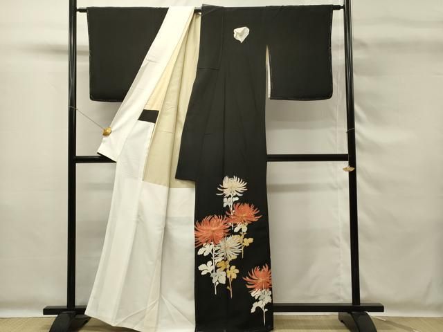 平和屋着物□豪華黒留袖 駒刺繍 乱菊 銀彩 正絹 逸品 未使用