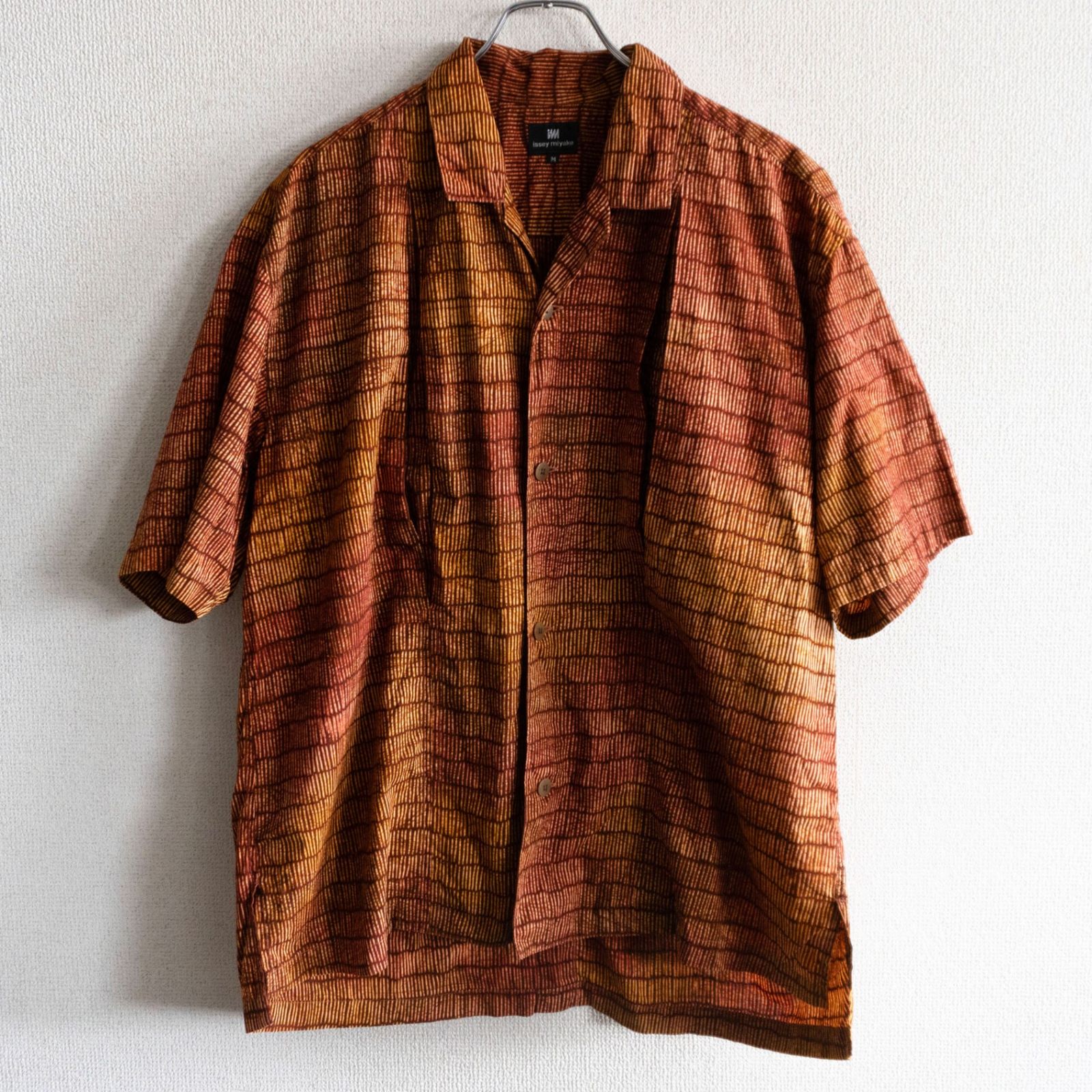 90s/imタグ】im ISSEY MIYAKE【プリント柄 フロントプリーツ オープン 
