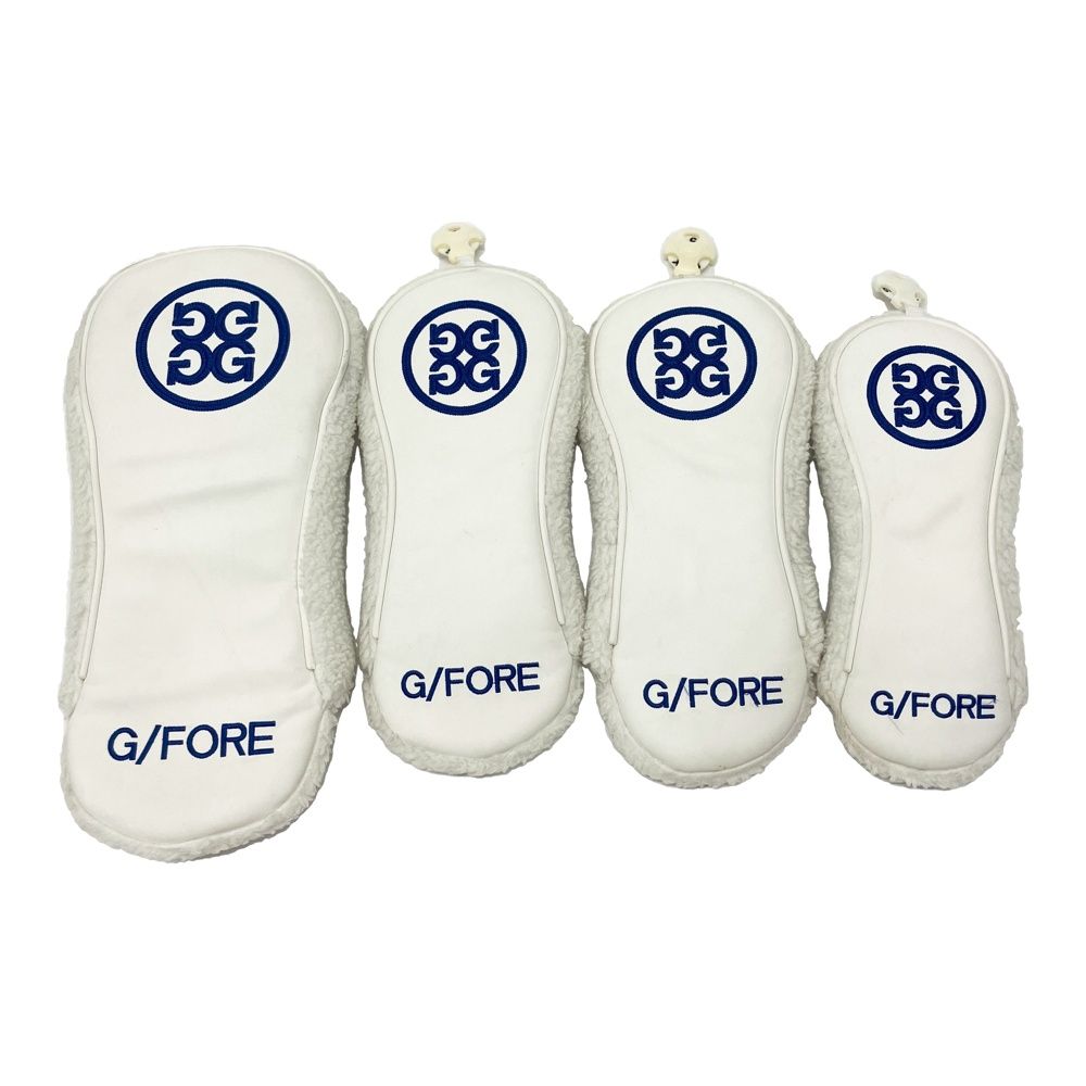 G/FORE ジーフォア ロゴ刺繍入り ヘッドカバー 4点セット ホワイト系 DR・UT×1,FW×2 [240101713039] ゴルフウェア ストスト