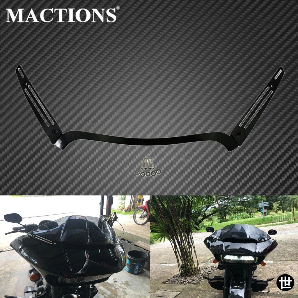 ハーレーツーリングロードグライドウルトラCVOFLTRXFLTRUSEFLTRXS 2015-2021用ビレットウインドシールドトリムブラック