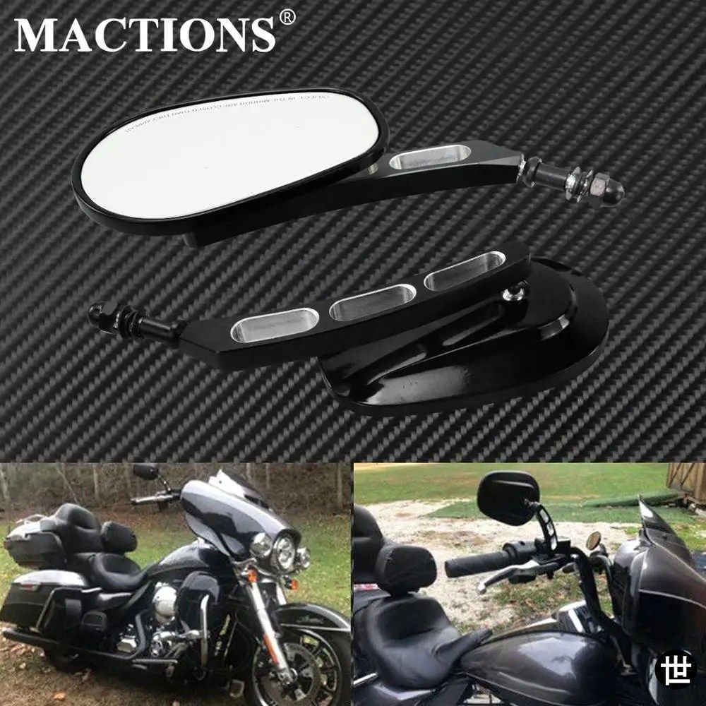 ハーレーダビッドソン スポーツスター XL1200 XL883 ツーリング ダイナ ファットボーイ ストリートボブ ソフテイル用 8MM リアビュー サイ