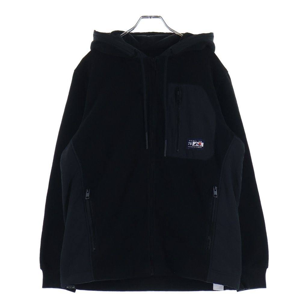 DIESEL (ディーゼル) S-TEDER SWEAT SHIRT ロゴパッチ フリース ジップアップパーカー フーディー ブラック