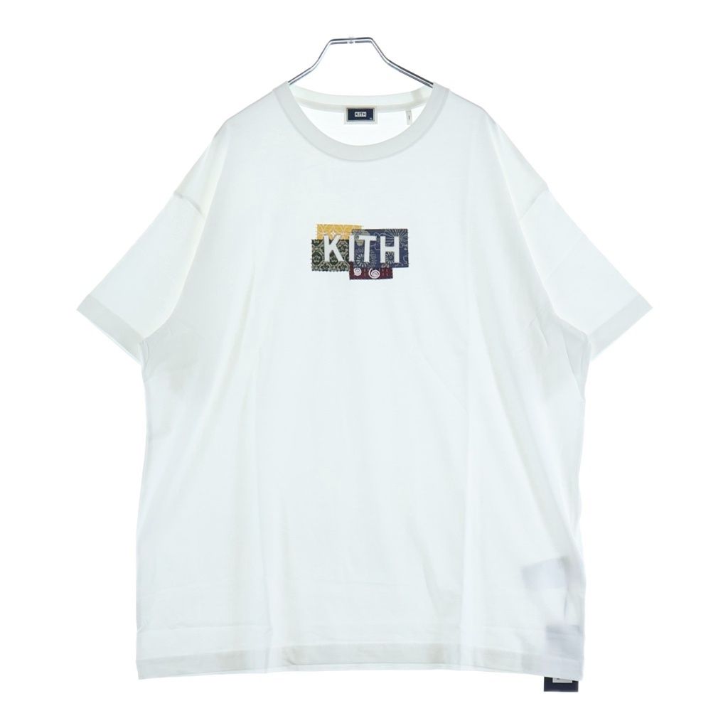 KITH (キス) 23SS TOKYO BORO LOGO TEE トウキョウ ボロ ロゴプリント クルーネック半袖Tシャツ カットソー ホワイト KHM030818-101