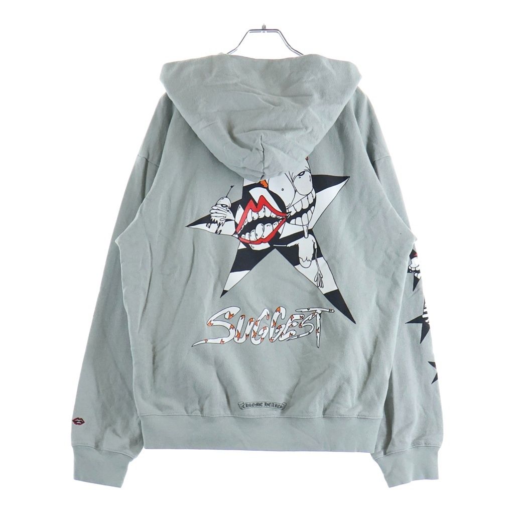 CHROME HEARTS (クロムハーツ) ×MATTY BOY PPO SUGGEST SPACE GRY HD PLVR マッティボーイ プリント スウェットプルオーバーパーカー グレー