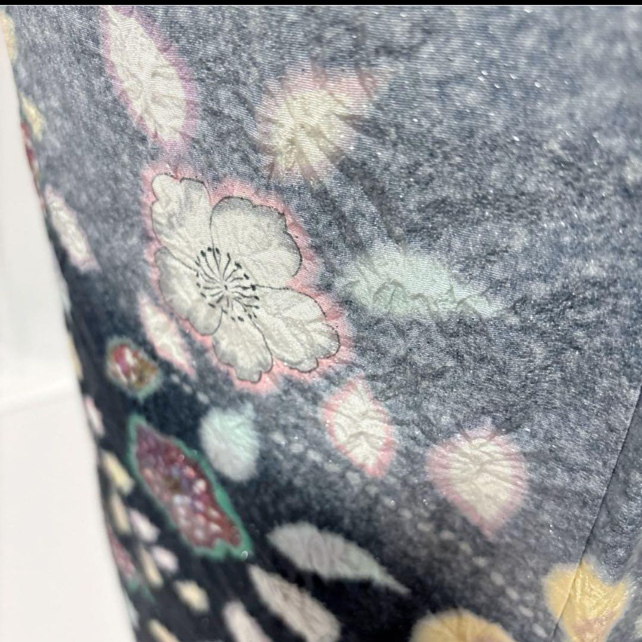 未着用 辻が花 訪問着 フルセット 正絹 作家 落款 銀通し 西陣唐織青銅