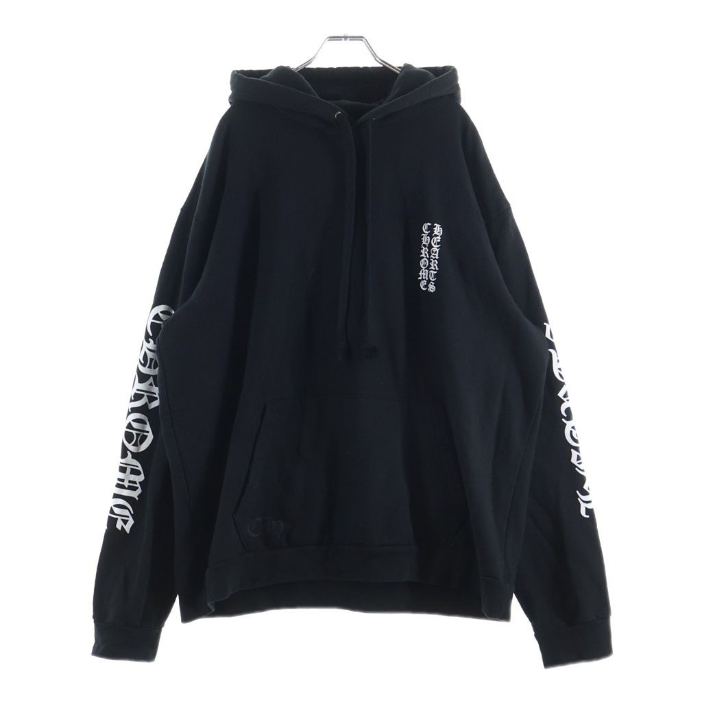 CHROME HEARTS (クロムハーツ) Vertical Logo Hoodie バーティカルロゴ フーディパーカー ブラック