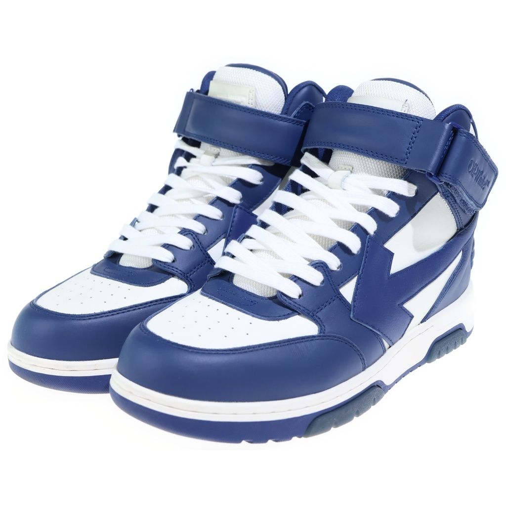 OFF-WHITE オフホワイト OUT OF OFFICE MID TOP LEATHER / DUSTY BLUE ミッドカットスニーカー ブルー OMIS23-SLG0151 OFF-WHITE (オフホワイト) OUT OF OFFICE MID TOP LEATHER / DUSTY
