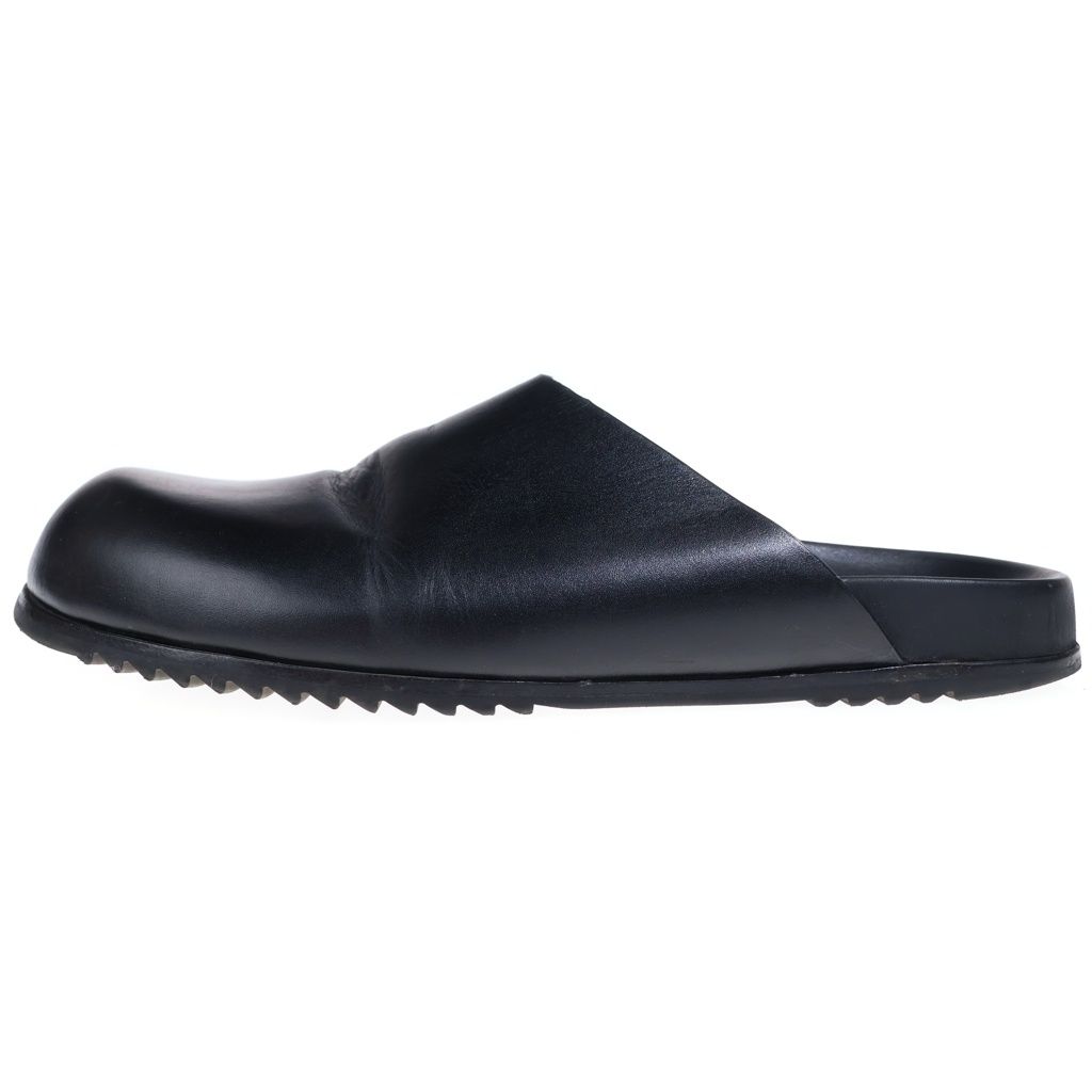 Rick Owens (リックオウエンス) Leather flat mules レザーフラットミュール サンダル 02D3849 ブラック