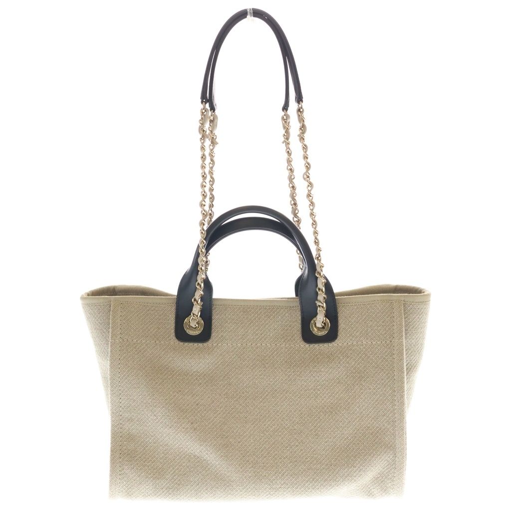 CHANEL (シャネル) ドーヴィルMM キャンバス×レザー ゴールド金具 2WAY