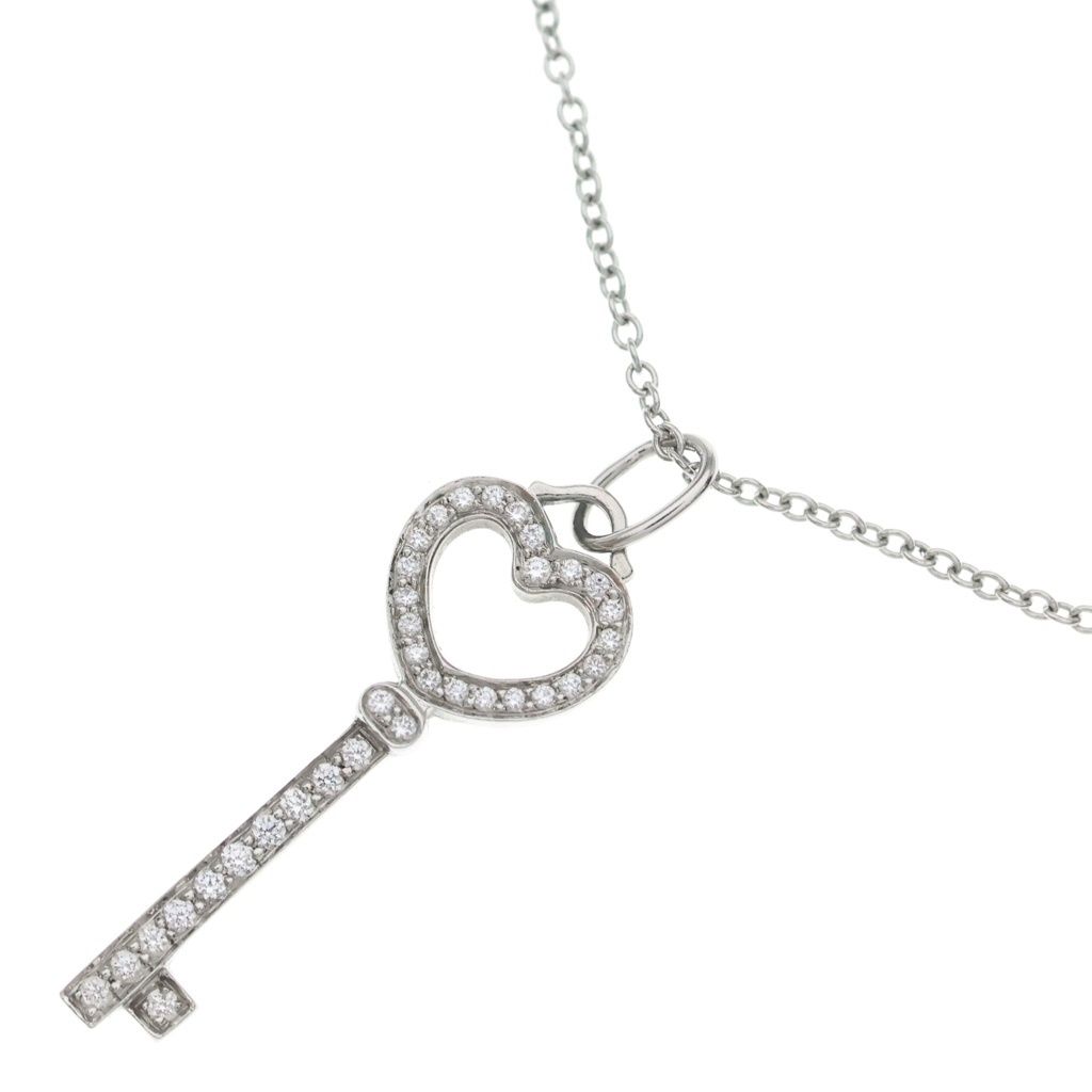 TIFFANY & Co. (ティファニー) ハートキー ダイヤ ネックレス Pt950 プラチナ