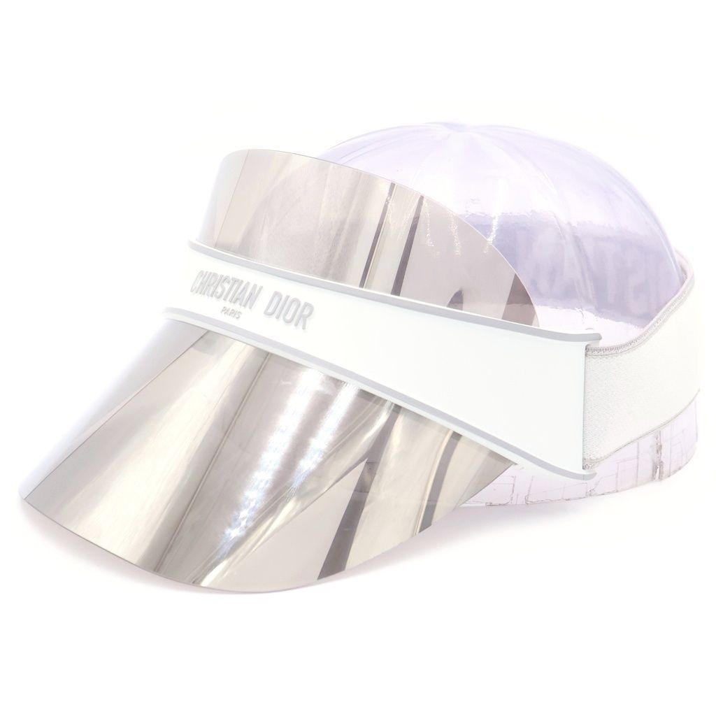 Christian Dior MONSIEUR (クリスチャンディオールムッシュ) Dior Club V1U Silver Mirror Efffect Visor サンバイザー フロントロゴ ホワイト