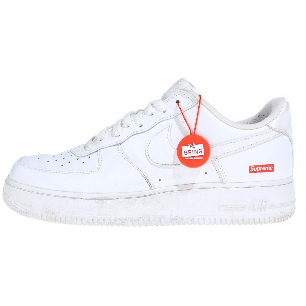 NIKE (ナイキ) ×SUPREME AIR FORCE1 エアフォース1 レザーローカットスニーカー ホワイト US9.5/27.5cm CU9225-100