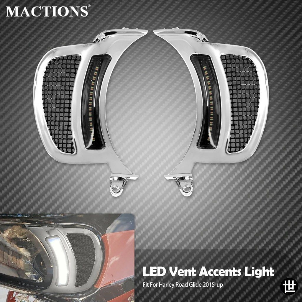 ハーレーツーリング FLTRX ロードグライド 2015-23 用オートバイ LED ベントアクセントライト ヘッドライト ウィンカーインジケーター ラン