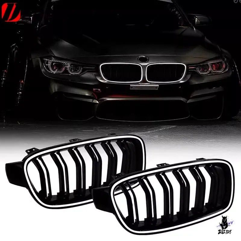 BMW 3シリーズ F30 F31 用 フロントグリル LED付き 2012-2019 グロスブラック