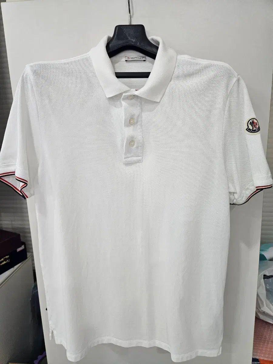 モンクレール 半袖 カラーTシャツ 白 Lサイズ