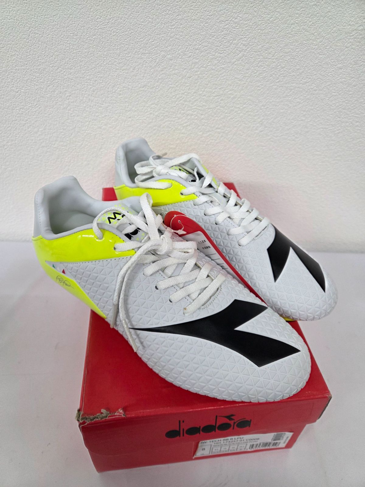diadora ディアドラ サッカースパイク MW-TECH RB R LPU 白黒イエロー